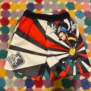Disney Mickey Mouse Kids Swim Shorts - Red, Black, and White